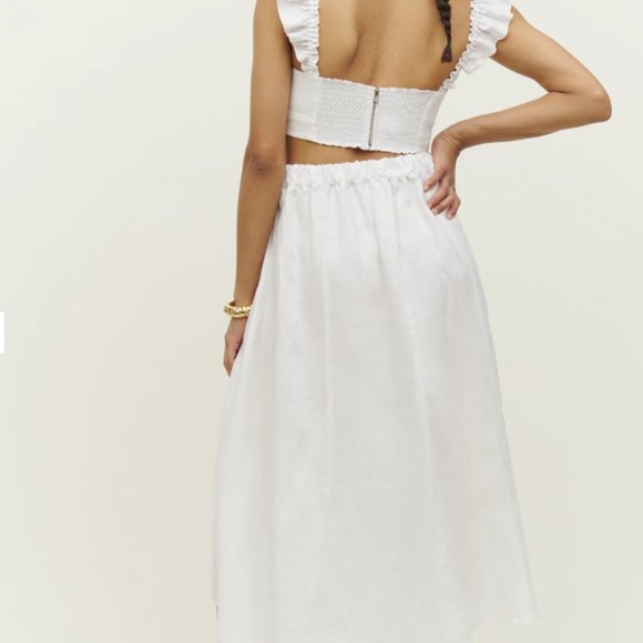Reformation Pam Linen Two Piece white size 0 NWT New with tags - Picture 4 of 8